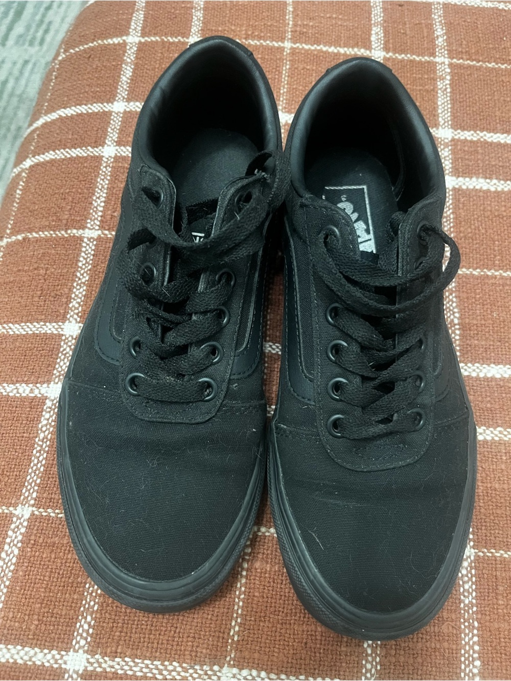 Vans womens Black Canvas Low-Top Sneakers